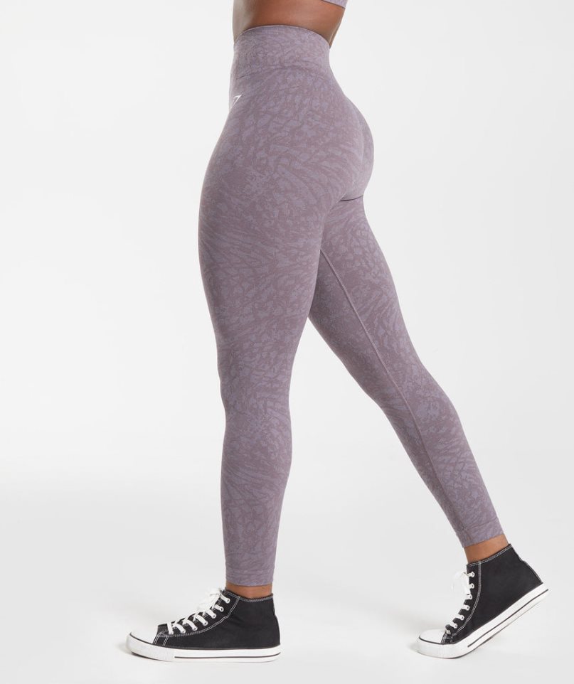 Women's Gymshark Adapt Animal Seamless Leggings Purple | NZ 9WFCNP